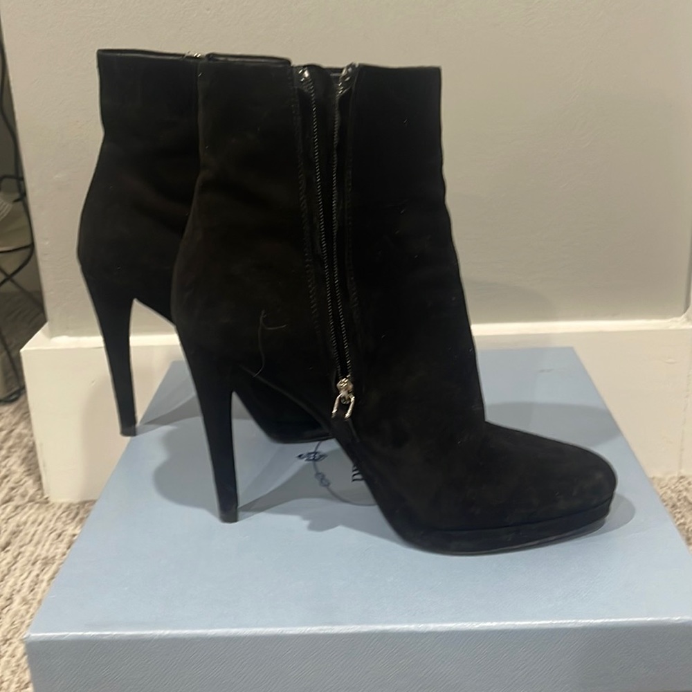 Suede platform boots. Size 7.5